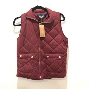 Francesca’s red quilted puffer vest